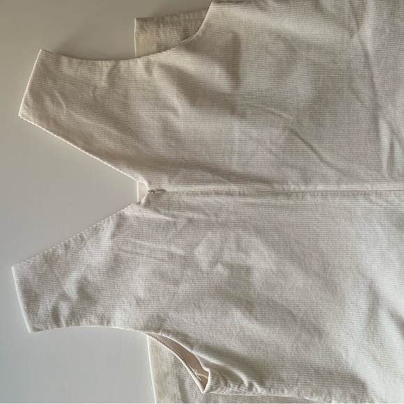 Simons | Off white corduroy pinafore | Lined and tailored | Midi mini | Zip back - Picture 3 of 10